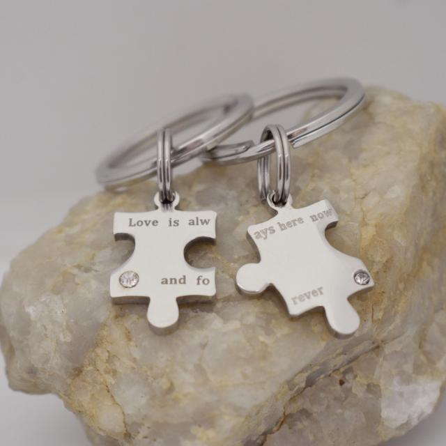 Love is always here now and forever couples keychains.jpg
